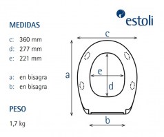 MEDIDAS ASIENTO y TAPA INODORO KATHIA DURELINE ESTOLI